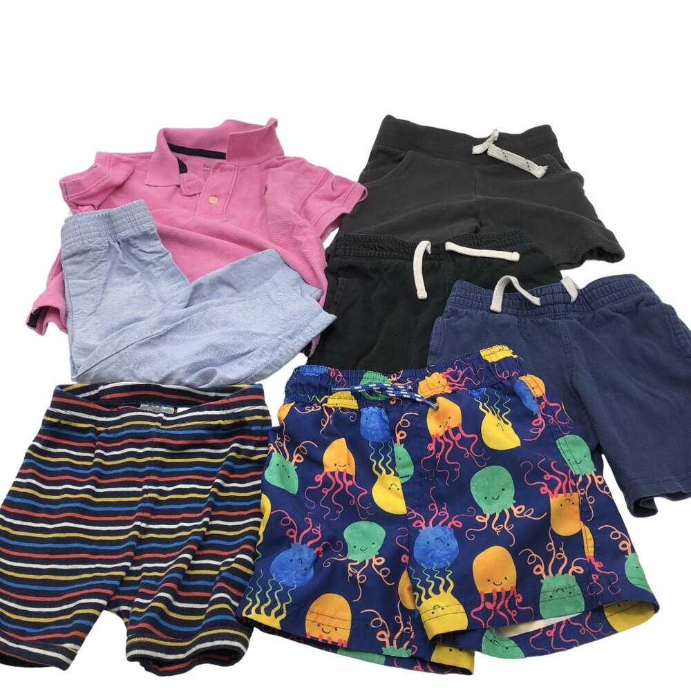 BUNDLE of Boys 2T Shorts Summer Clothing Baby Gap Crazy 8 Swim Trunk Disney‎
